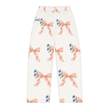 Personalized Peach Bow & Cornflower Name Pajama Pants — S, M, L, XL, 2XL — personalized example, official product view 2