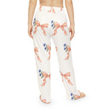 Personalized Peach Bow & Cornflower Name Pajama Pants — S, M, L, XL, 2XL — personalized example, official product view 4