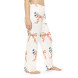 Personalized Peach Bow & Cornflower Name Pajama Pants — S, M, L, XL, 2XL — personalized example, official product view 6