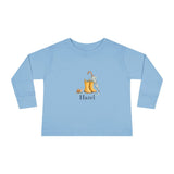 Personalized Rainboots & Little Snail Name Toddler Long Sleeve Tee — Light Blue / 3T, Light Blue / 4T, Light Blue / 5-6T, Light Blue / 2T — personalized example, official product view 6