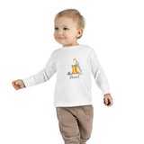 Personalized Rainboots & Little Snail Name Toddler Long Sleeve Tee — White / 3T, White / 2T, White / 4T, White / 5-6T — personalized example, official product view 3
