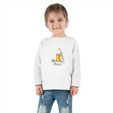 Personalized Rainboots & Little Snail Name Toddler Long Sleeve Tee — White / 3T, White / 2T, White / 4T, White / 5-6T — personalized example, official product view 4