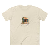 Personalized Saturday Cafe Names & Place Cotton T-Shirt — Natural / L, Natural / S, Natural / M, Natural / XL, Natural / 2XL — personalized example, official product view 5
