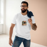 Personalized Saturday Cafe Names & Place Cotton T-Shirt — White / M, White / S, White / L, White / XL, White / 2XL — personalized example, official product view 3