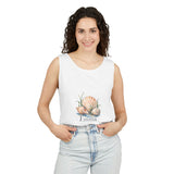 Personalized Seashell Name & Beach Memory Garment Dyed Tank — 2XL / White, XL / White, L / White, S / White, M / White — personalized example, official product view 3