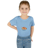Personalized Sleeping Fawn Baby Name Rib Bodysuit — Light Blue / NB (0-3M), Light Blue / 12M, Light Blue / 24M, Light Blue / 18M, Light Blue / 6M — personalized example, official product view 16