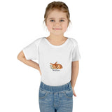 Personalized Sleeping Fawn Baby Name Rib Bodysuit — White / 6M, White / 24M, White / 12M, White / 18M, White / NB (0-3M) — personalized example, official product view 4