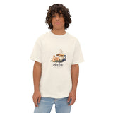 Personalized Slow Mornings Coffee Name & Year Boxy Tee — 2XL / Natural, S / Natural, XL / Natural, M / Natural, L / Natural — personalized example, official product view 24