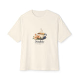 Personalized Slow Mornings Coffee Name & Year Boxy Tee — 2XL / Natural, S / Natural, XL / Natural, M / Natural, L / Natural — personalized example, official product view 19