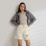 Personalized Sunrise Hills Name Garment-Dyed Fleece Shorts — S / Ivory, M / Ivory, L / Ivory, XL / Ivory, 2XL / Ivory — personalized example, official product view 5