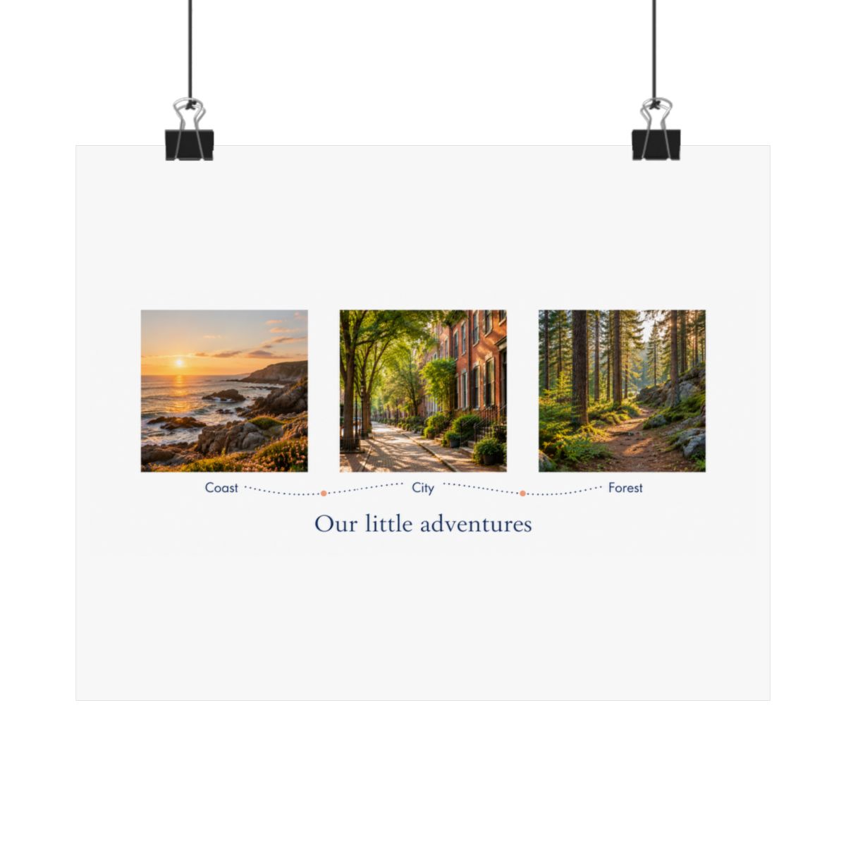 Personalized Three Photo Adventure Memories Matte Print — Unframed 10 × 8 — 10" x 8" / Matte — personalized example, official product view 1
