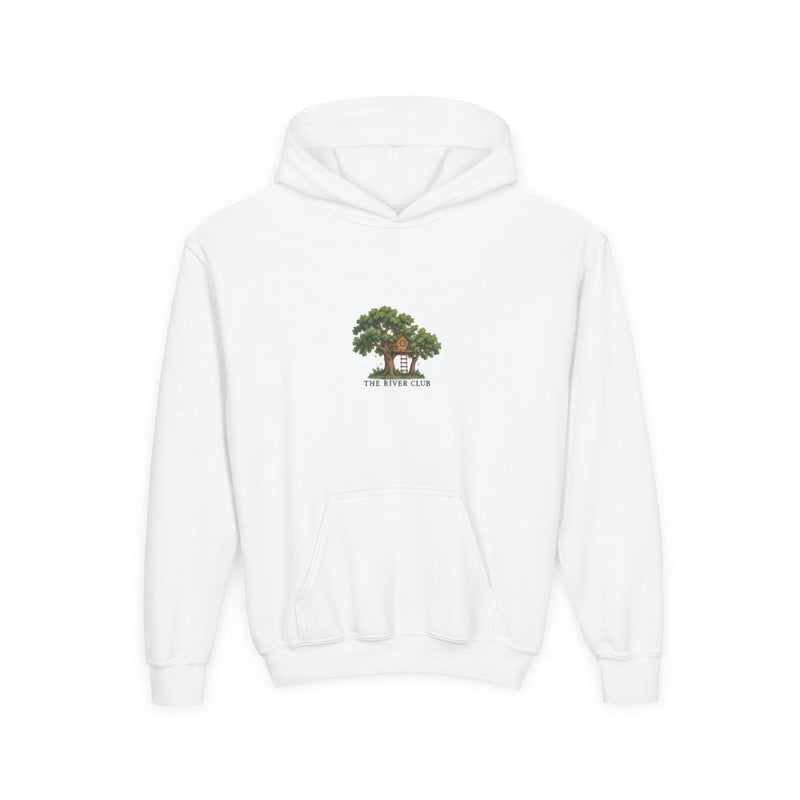 Personalized Treehouse Club Youth Hoodie — Your Club Name — White / M, White / XL, White / S, White / L — personalized example, official product view 1