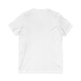 Personalized Two Names Cornflower & Cosmos V-Neck Tee — L / White, 2XL / White, M / White, S / White, XL / White — personalized example, official product view 2