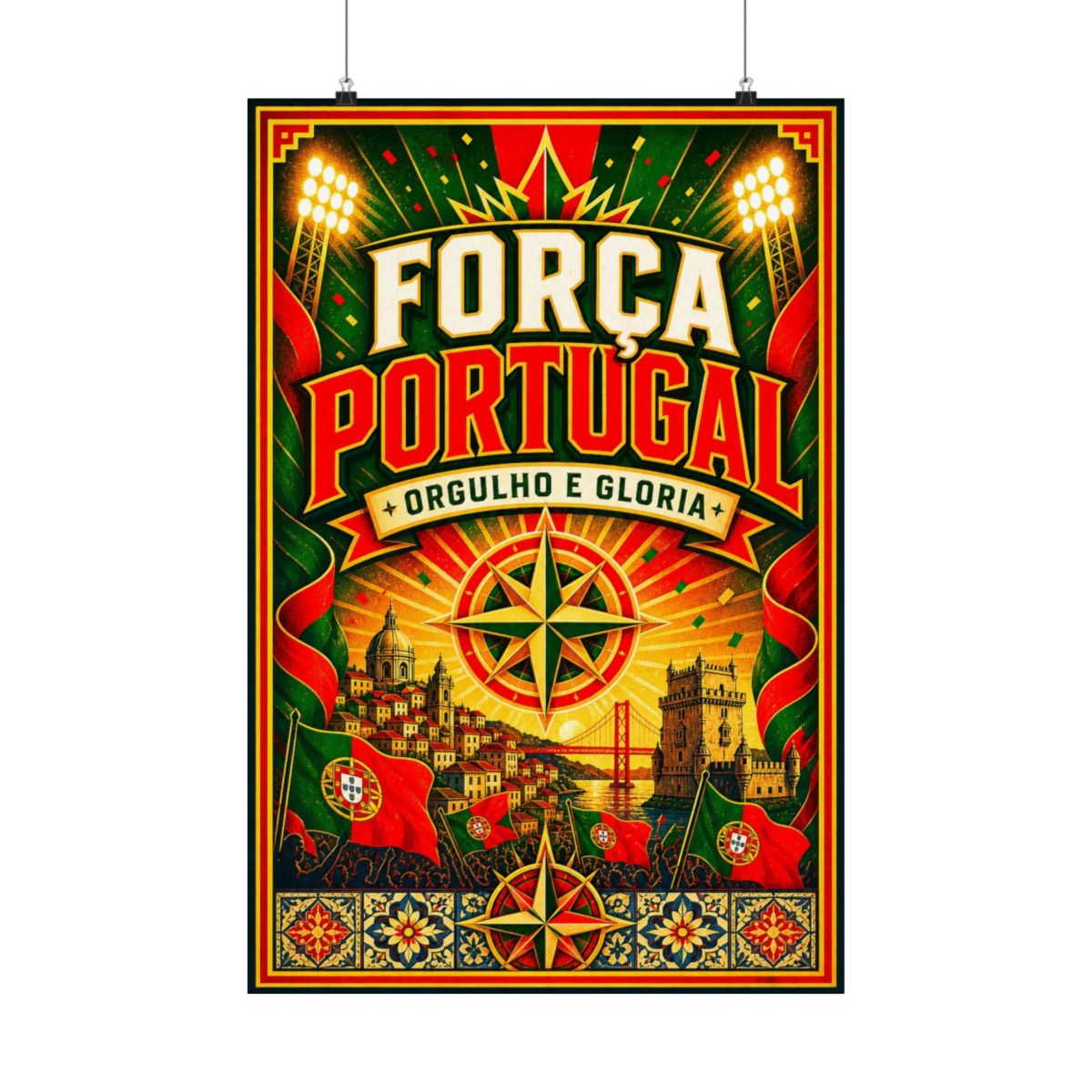 Portugal Soccer Poster — Rally Fan Art Print — Soccer Wall Decor — Front view — Photo 1