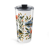 Quiet Courage Still Counts 20oz Tumbler, Botanical Inspirational Quote Gift, Insulated Stainless Steel Travel Cup — Back view — Photo 2