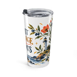 Quiet Courage Still Counts 20oz Tumbler, Botanical Inspirational Quote Gift, Insulated Stainless Steel Travel Cup — Right view — Photo 4