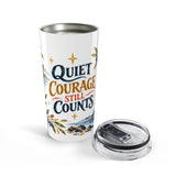 Quiet Courage Still Counts 20oz Tumbler, Botanical Inspirational Quote Gift, Insulated Stainless Steel Travel Cup — Product view — Photo 5