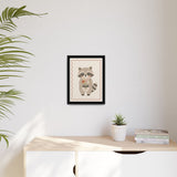 Raccoon Flowers Framed Nursery Canvas, Storybook Kids Room Wall Art, 12x16 18x24 — 6ad866c0bc601941bd09f8c2_88292_103654_context-1