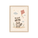 Raccoon Kite Framed Nursery Poster, Storybook Kids Room Wall Art, A4 A3 Size — 6ad866e4bc601941bd09f8de_96264_80270_front