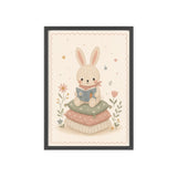 Reading Bunny Framed Nursery Poster, Storybook Kids Room Wall Art, A4 A3 Size — 6ad866ee9136e3edae0e5e32_96262_80266_front