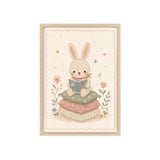 Reading Bunny Framed Nursery Poster, Storybook Kids Room Wall Art, A4 A3 Size — 6ad866ee9136e3edae0e5e32_96264_80270_front