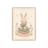 Reading Bunny Framed Nursery Poster, Storybook Kids Room Wall Art, A4 A3 Size — 6ad866ee9136e3edae0e5e32_96252_80283_front