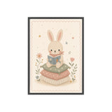 Reading Bunny Framed Nursery Poster, Storybook Kids Room Wall Art, A4 A3 Size — 6ad866ee9136e3edae0e5e32_96250_80279_front