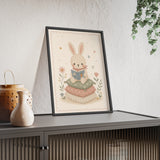 Reading Bunny Framed Nursery Poster, Storybook Kids Room Wall Art, A4 A3 Size — 6ad866ee9136e3edae0e5e32_96250_80963_context-1