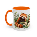 Red Panda Book Lover Mug, Cozy Reading Garden, 11oz or 15oz — 11oz / Orange — left