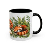 Red Panda Book Lover Mug, Cozy Reading Garden, 11oz or 15oz — 11oz / Black — right