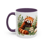 Red Panda Book Lover Mug, Cozy Reading Garden, 11oz or 15oz — 11oz / Purple — left