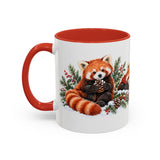 Red Panda Mug, Cozy Winter Woodland, 11oz or 15oz — 11oz / Red — left