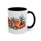 Red Panda Mug, Cozy Winter Woodland, 11oz or 15oz — 11oz / Black — right
