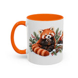 Red Panda Mug, Cozy Winter Woodland, 11oz or 15oz — 11oz / Orange — left