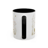 Red Squirrel Accent Mug | Watercolor Nature Coffee Cup | 11oz 15oz Woodland Animal Gift — 11oz / Black — back
