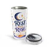 Rest Then Rise 20oz Tumbler, Botanical Inspirational Quote Gift, Insulated Stainless Steel Travel Cup — Product view — Photo 5