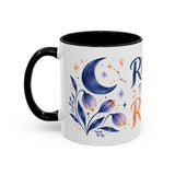 Rest Then Rise Mug, Botanical Inspirational Coffee Cup, Encouragement Gift, 11oz 15oz Accent Mug — 11oz / Black — left