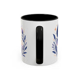 Rest Then Rise Mug, Botanical Inspirational Coffee Cup, Encouragement Gift, 11oz 15oz Accent Mug — 11oz / Black — back