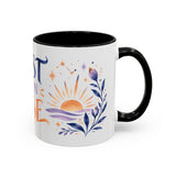 Rest Then Rise Mug, Botanical Inspirational Coffee Cup, Encouragement Gift, 11oz 15oz Accent Mug — 11oz / Black — right