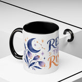 Rest Then Rise Mug, Botanical Inspirational Coffee Cup, Encouragement Gift, 11oz 15oz Accent Mug — 11oz / Black — context-2