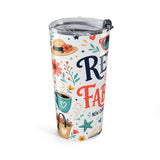 Retired and Fabulous 20oz Tumbler — Bright Retirement Gift — Insulated Stainless Steel Travel Cup — Left view — Photo 3