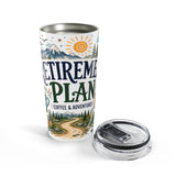 Retirement Plan Coffee And Adventures 20oz Tumbler — Travel Retirement Gift — Insulated Stainless Steel Travel Cup — Product view — Photo 5