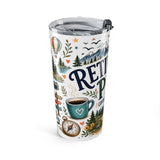 Retirement Plan Coffee And Adventures 20oz Tumbler — Travel Retirement Gift — Insulated Stainless Steel Travel Cup — Left view — Photo 3
