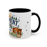 Retirement Plan Coffee And Adventures Mug — Travel Retirement Gift — Accent Color Ceramic 11oz 15oz — Right view — Photo 17