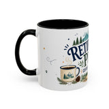Retirement Plan Coffee And Adventures Mug — Travel Retirement Gift — Accent Color Ceramic 11oz 15oz — Left view — Photo 18