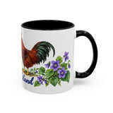 Rhode Island State Bird and Flower Mug, Watercolor Botanical Coffee Cup, Nature Lover Gift, 11oz 15oz Accent Mug — 11oz / Black — right