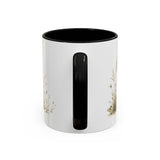 Russet Hen Accent Mug | Watercolor Nature Coffee Cup | 11oz 15oz Farm Animal Gift — 11oz / Black — back