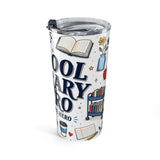 School Library Hero 20oz Tumbler — Due Date Hero — Insulated Stainless Steel Travel Cup — Right view — Photo 4