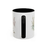 Sea Otter Accent Mug | Watercolor Nature Coffee Cup | 11oz 15oz Ocean Wildlife Gift — 11oz / Black — back