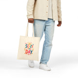 Seize The Day Tote Bag — Ancient Wisdom Quote Canvas Bag — Colorful Philosophy Gift — Product view — Photo 5